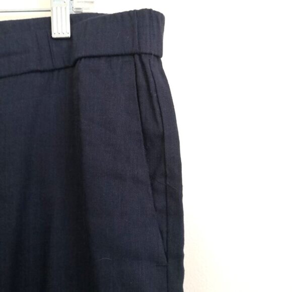 J. Jill Linen Blend Stretchy Tapered Leg Pants Navy Blue Size XL - Picture 2 of 6